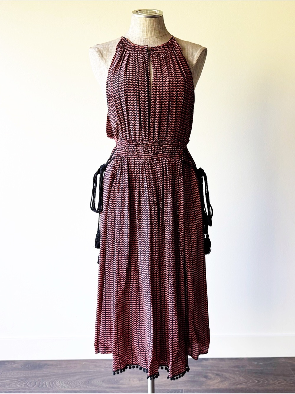 Apiece Apart Orange and Black Silk Dress